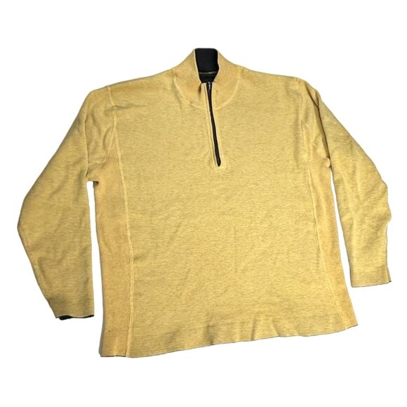 Tommy Bahama Half-Zip Reversible Sweater Men's XL Grey Gold VTG Grandpa - Picture 1 of 9